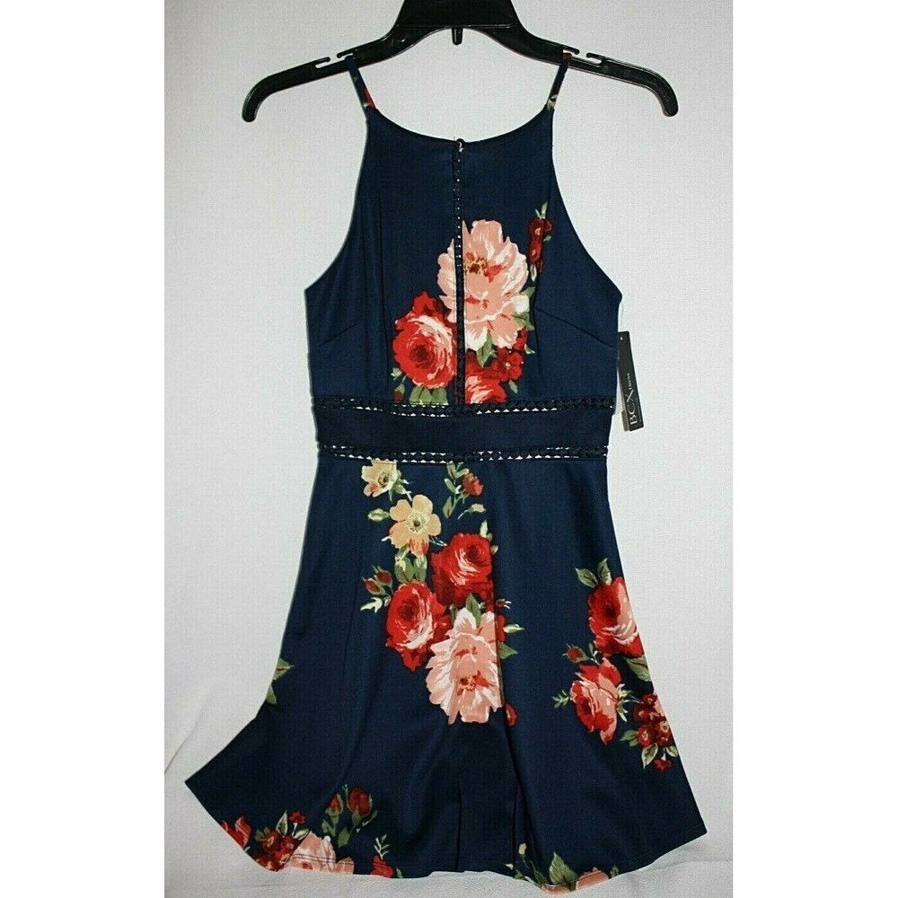 BCX Women's Juniors' Floral Dress Size 1 Color Navy Floral